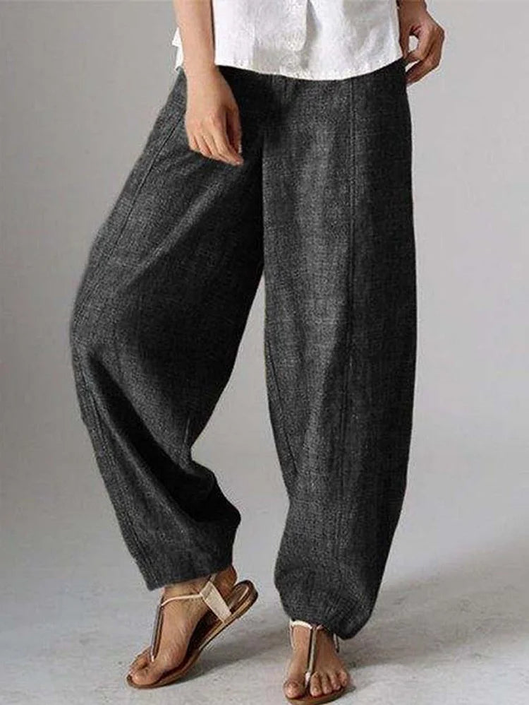 CM | Pantalones de color liso, informales y sencillos