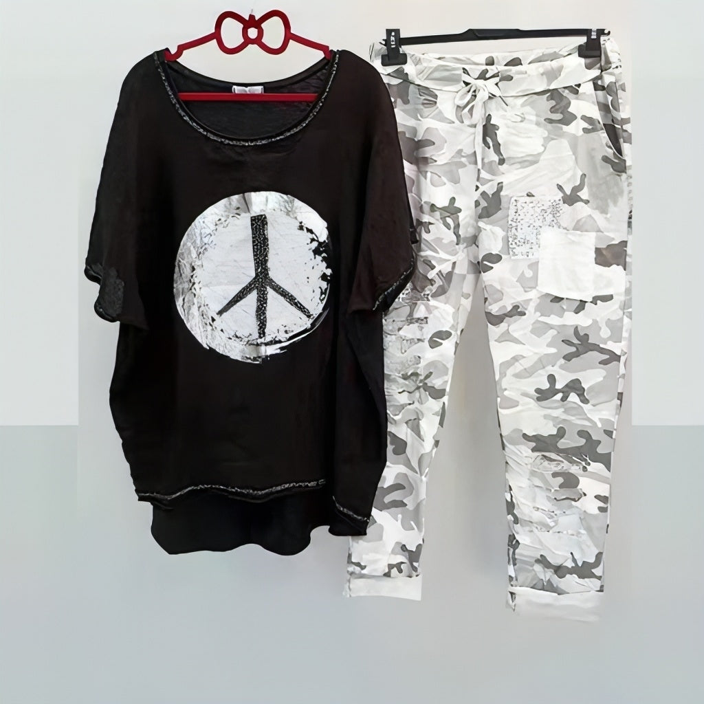 CM | Fresco y vaporoso conjunto de camisa y pantalón