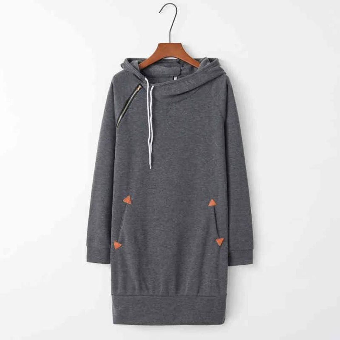 CM | Vestido sudadera casual con capucha y bolsillos
