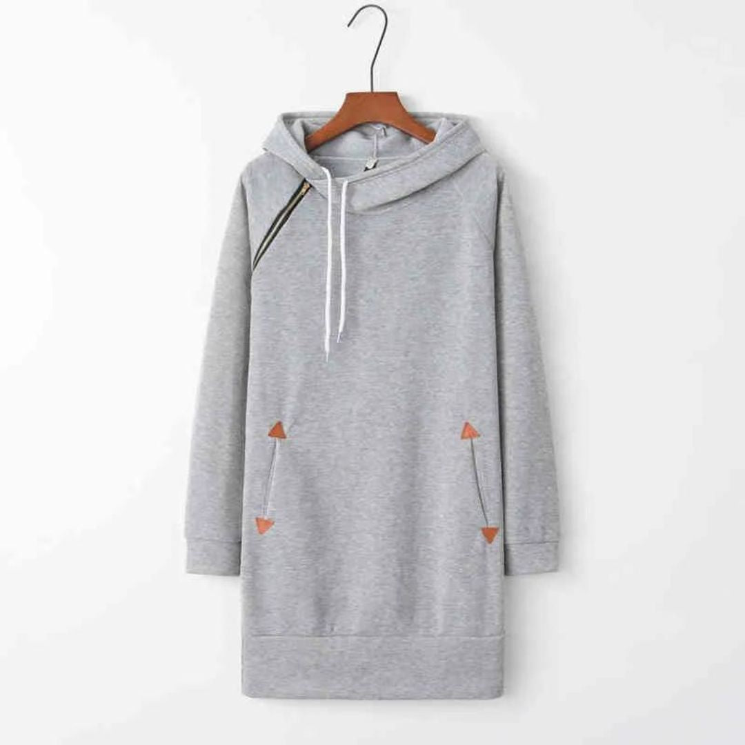 CM | Vestido sudadera casual con capucha y bolsillos