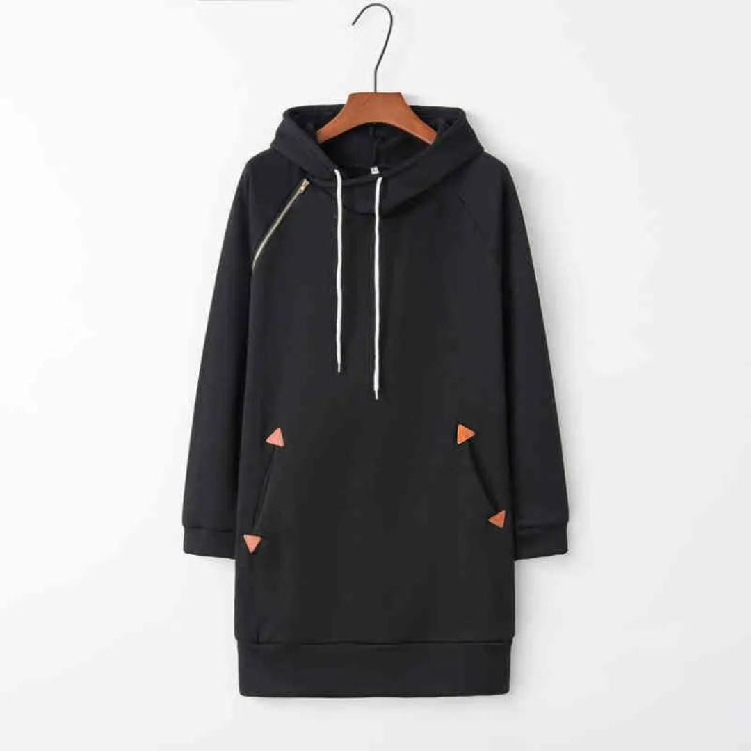 CM | Vestido sudadera casual con capucha y bolsillos