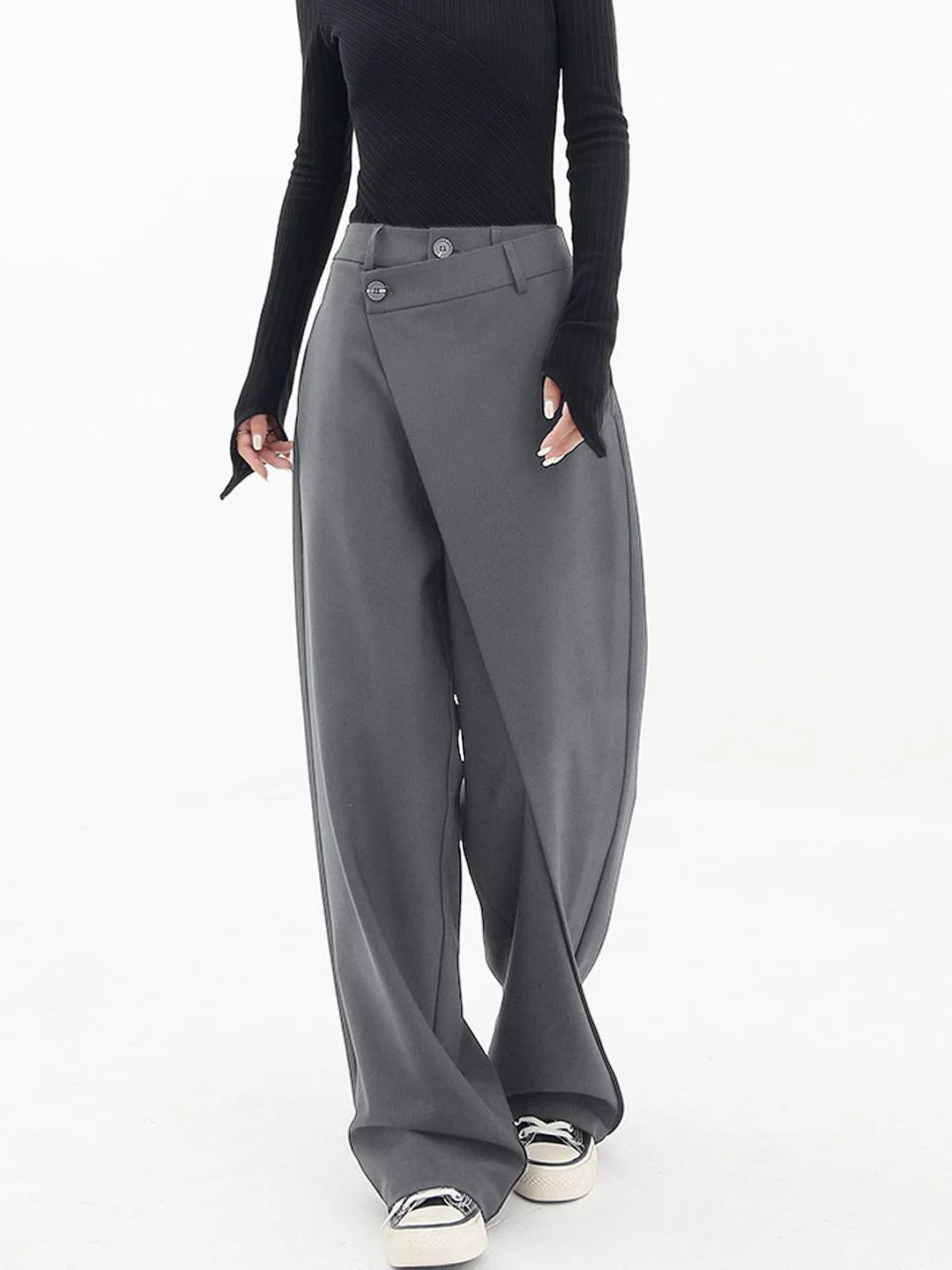 CM | Pantalones asimétricos de moda con perneras anchas