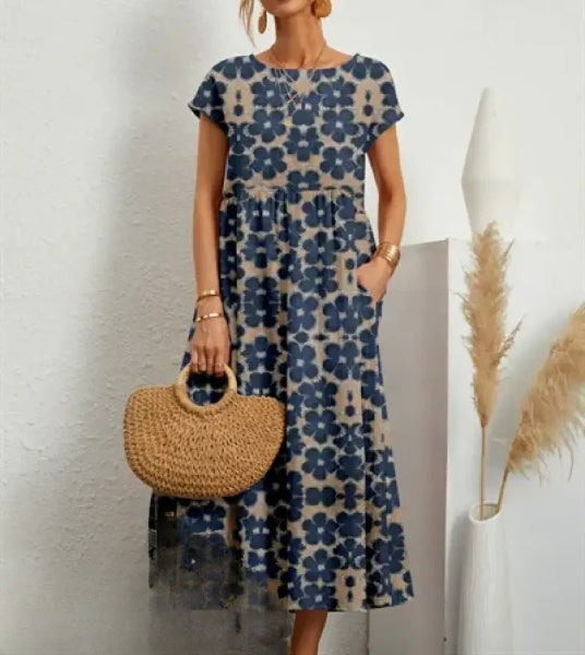 CM | Elegante vestido midi con estampado floral