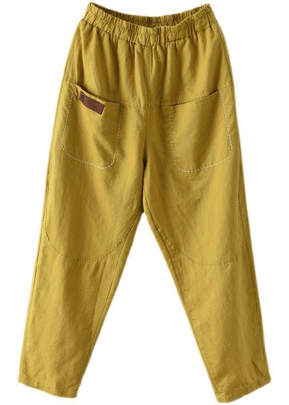 CM | Loose Yellow Loose Casual Summer Pants