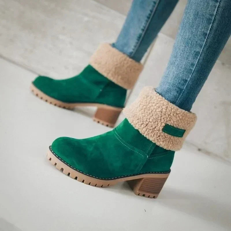 CM | Acogedores botines plegables con tacón grueso