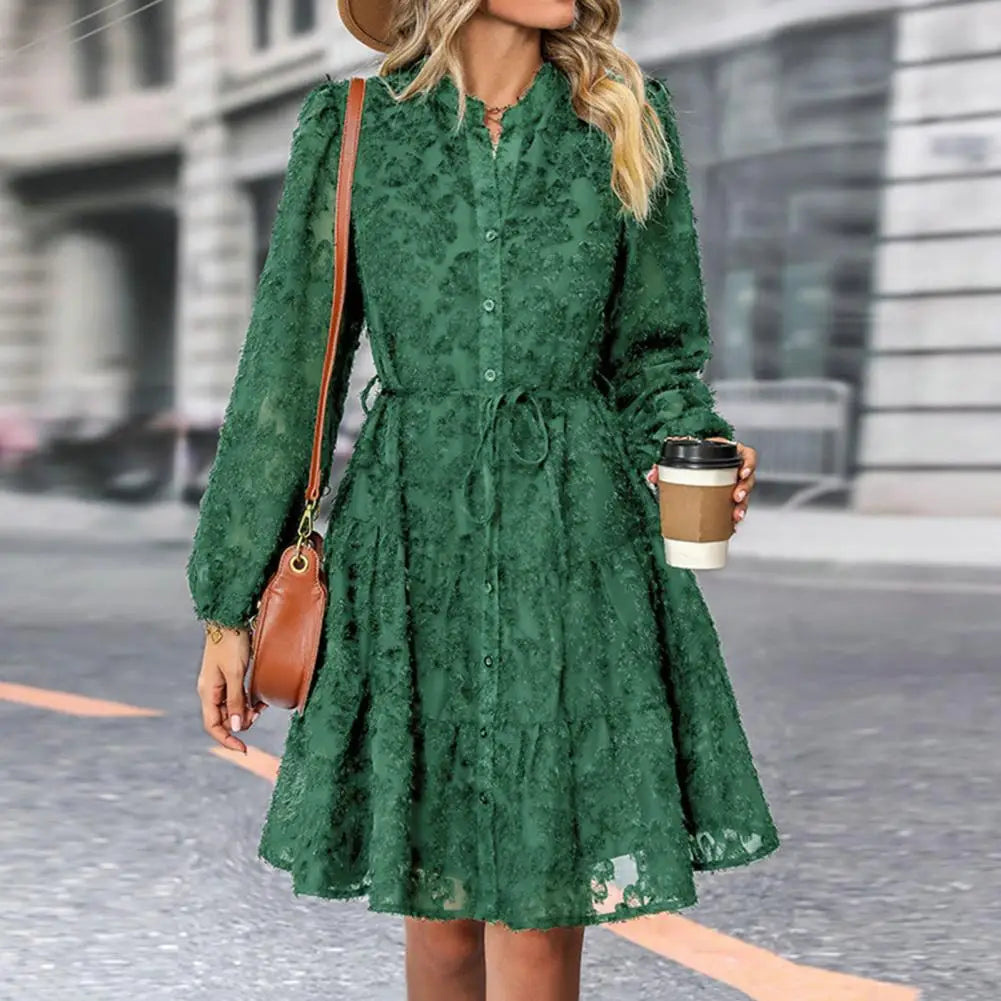 CM | Elegante vestido midi de encaje de línea A