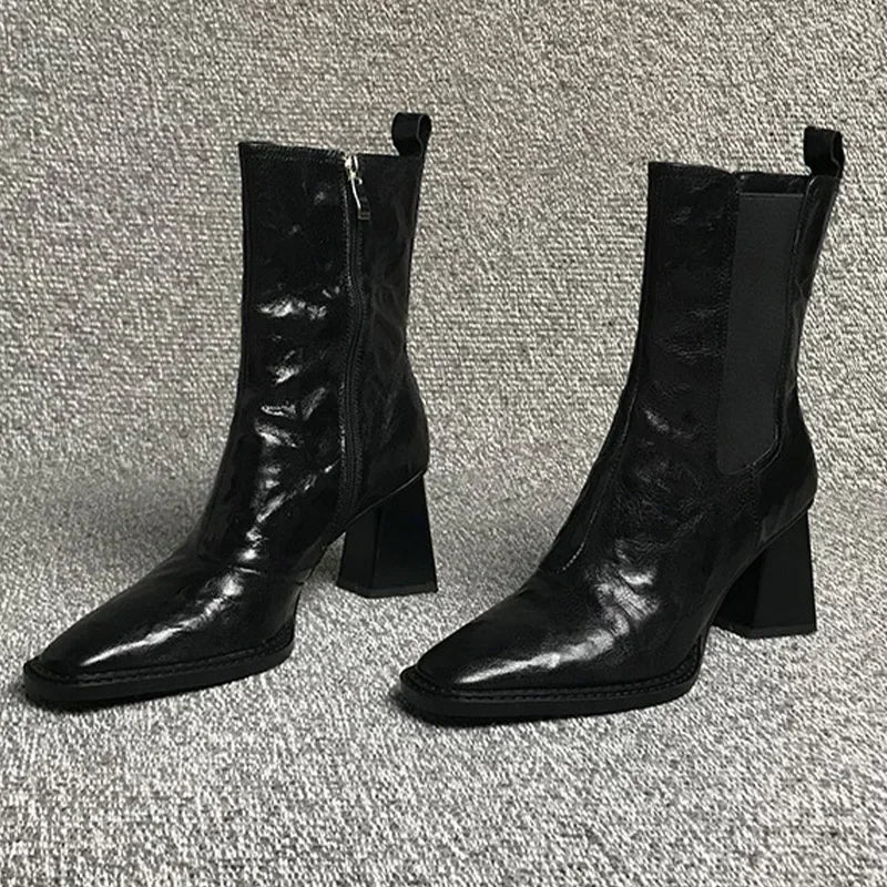CM | Botines con tacón de bloque