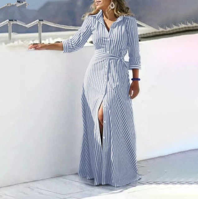 CM | Vestido largo a rayas