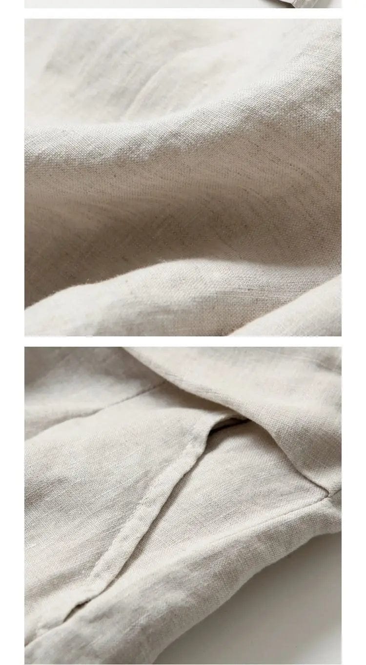 CM | Pantalones anchos de algodón y lino