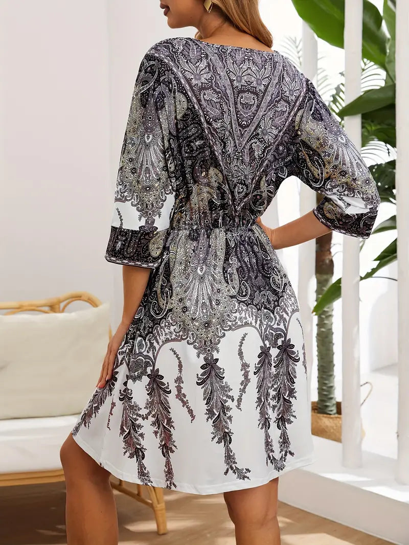 CM | Vestido bohemio con estampado paisley