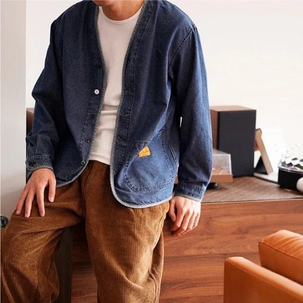 CM | Chaqueta vaquera vintage con cuello en V