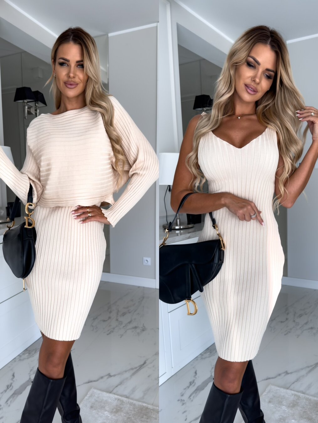 CM | Vestido sin mangas con jersey a juego