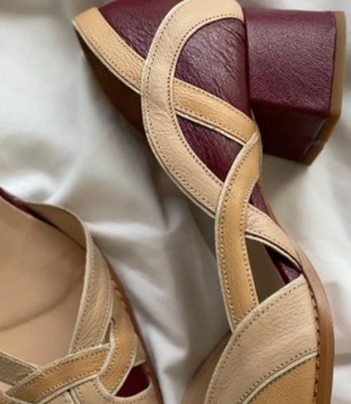 CM | tacones en bloque de estilo vintage