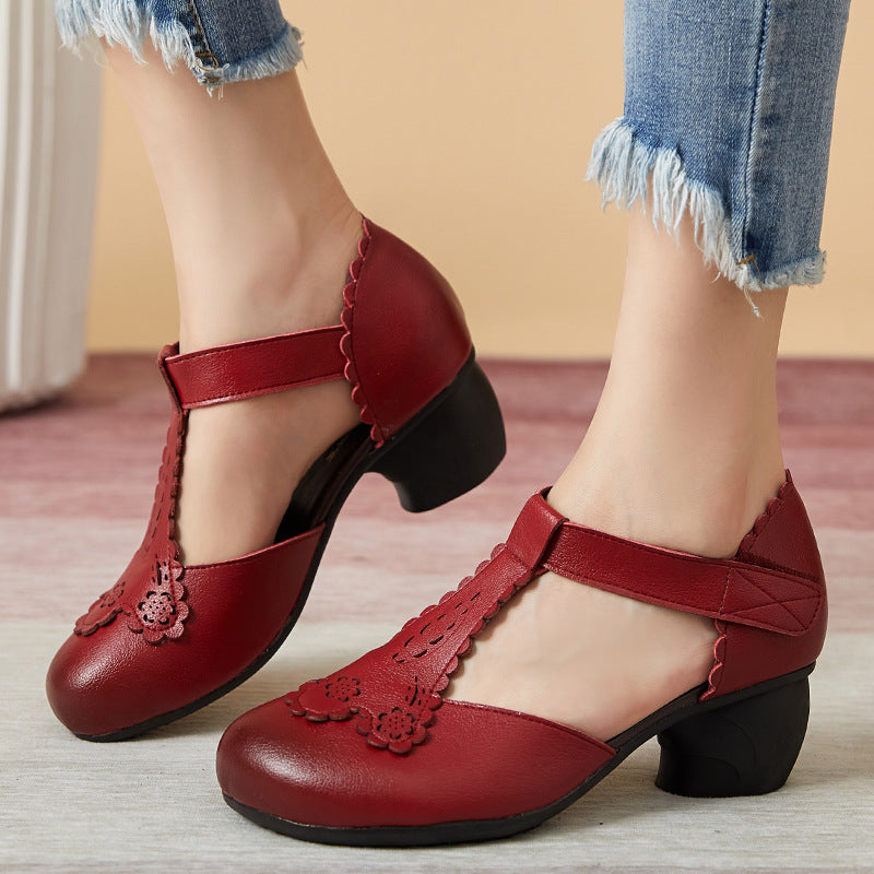 CM | Zapatos casual con tacón estilo vintage atemporal