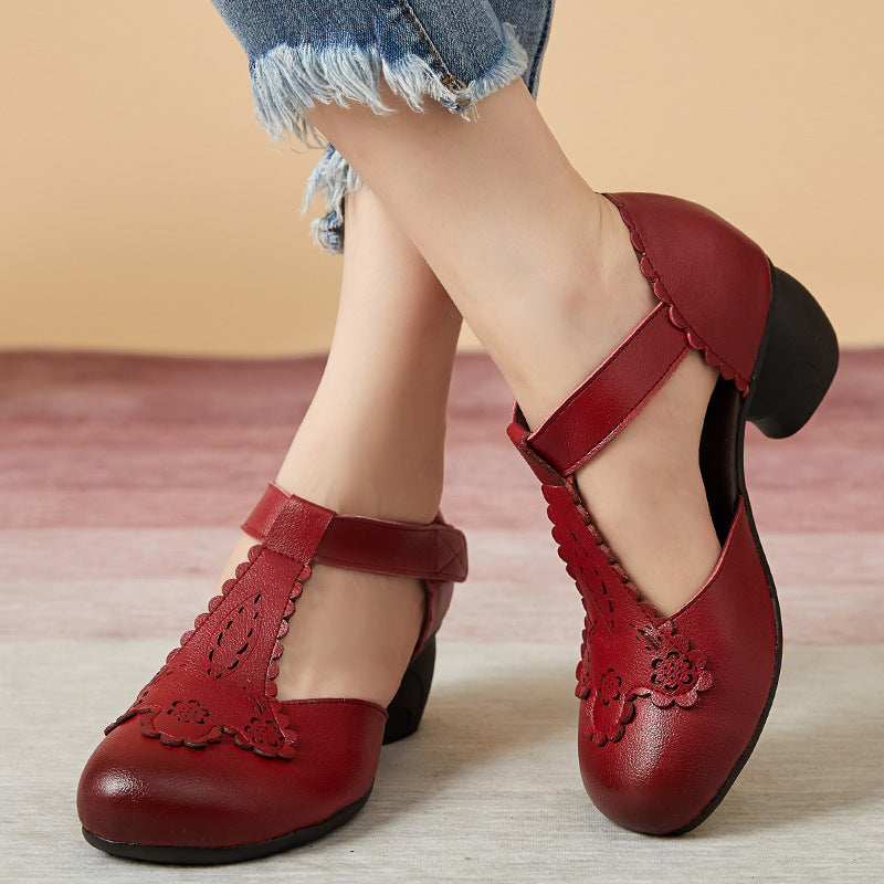 CM | Zapatos casual con tacón estilo vintage atemporal