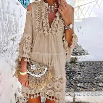 CM | Mini vestido boho de encaje