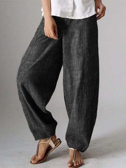 CM | Pantalones de color liso, informales y sencillos