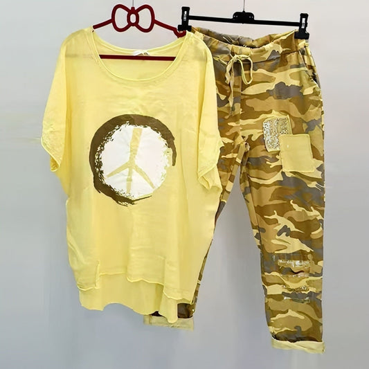 CM | Fresco y vaporoso conjunto de camisa y pantalón