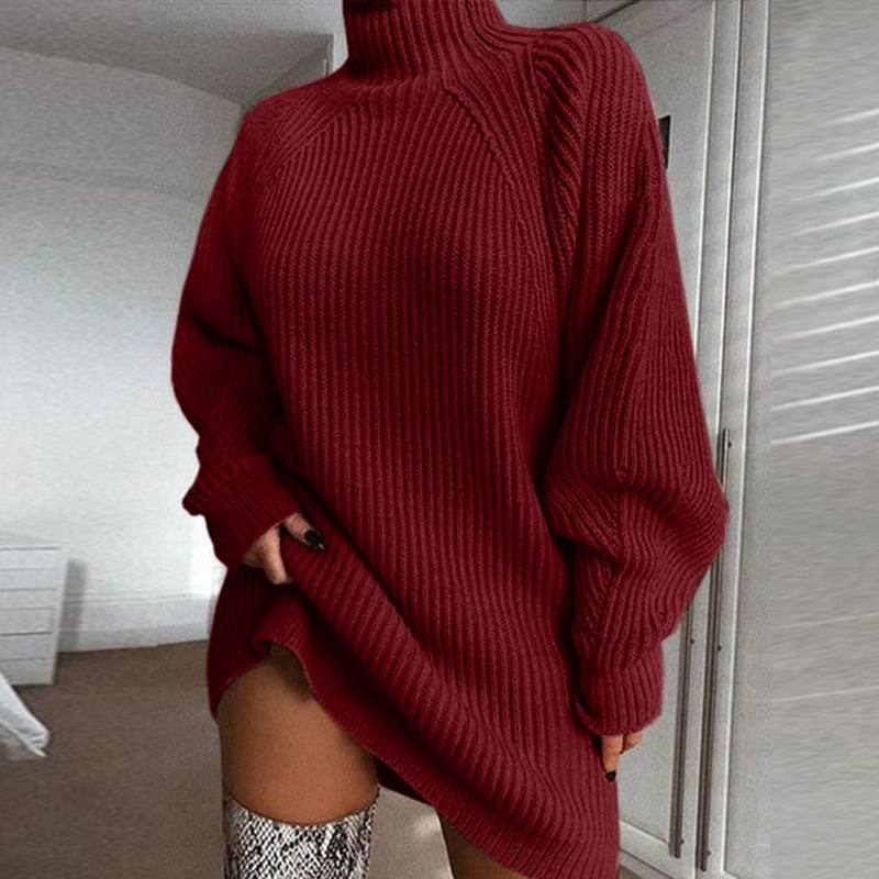 CM | Vestido jersey con cuello alto