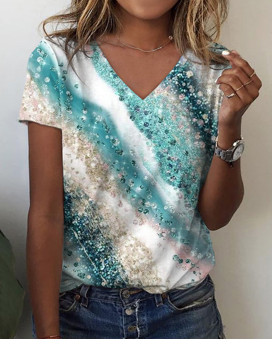 CM MW | con cuello en V y estampado en degradado de colores