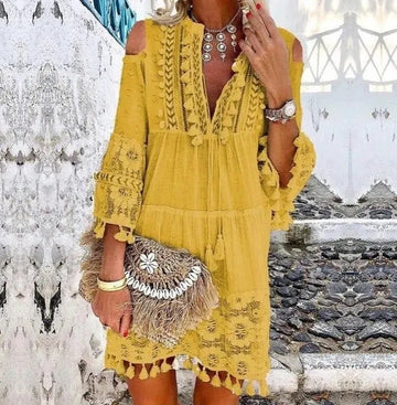 CM | Mini vestido boho de encaje