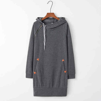 CM | Vestido sudadera casual con capucha y bolsillos