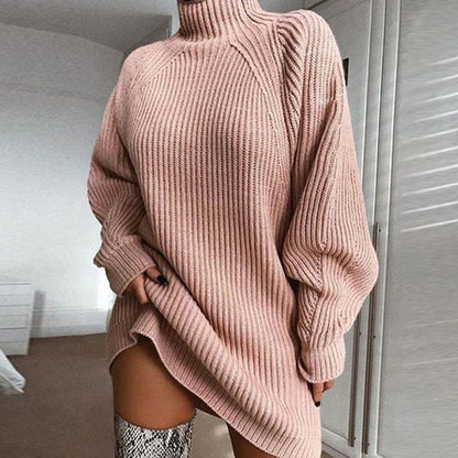 CM | Vestido jersey con cuello alto