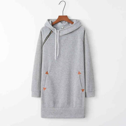 CM | Vestido sudadera casual con capucha y bolsillos