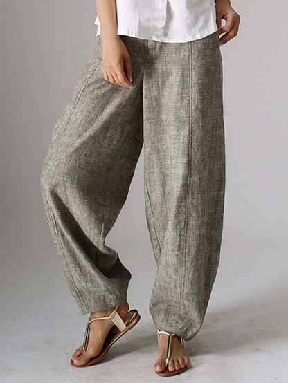 CM | Pantalones de color liso, informales y sencillos
