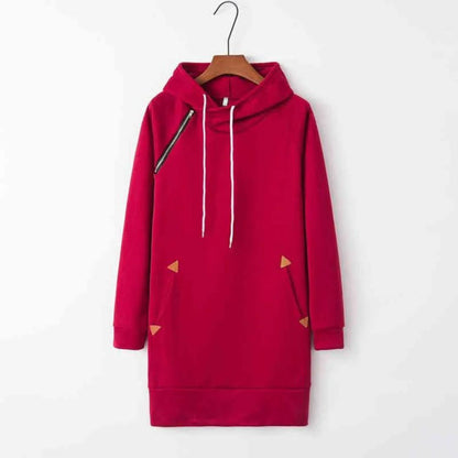 CM | Vestido sudadera casual con capucha y bolsillos