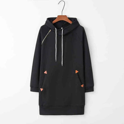 CM | Vestido sudadera casual con capucha y bolsillos