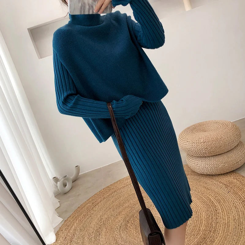 CM | Vestido de dos piezas con abertura jersey de punto