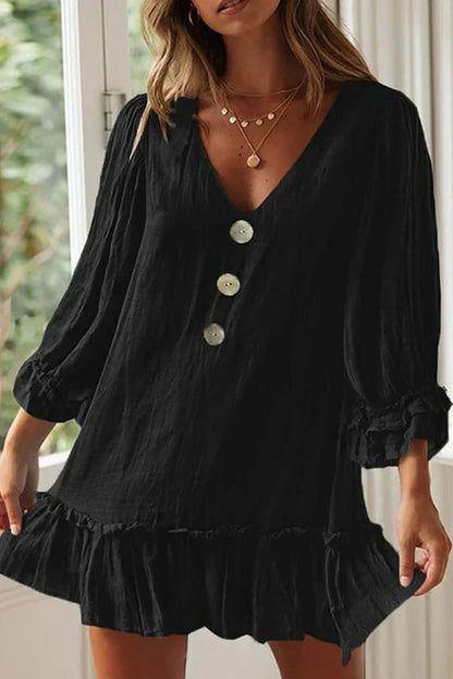 CM | Vestidos patchwork lisos con escote en V - sencillez a la moda