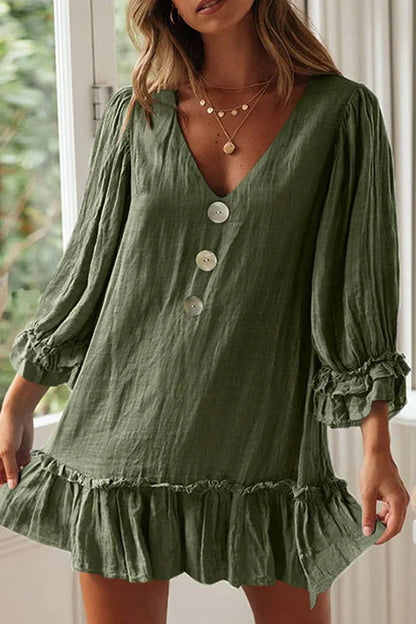CM | Vestidos patchwork lisos con escote en V - sencillez a la moda