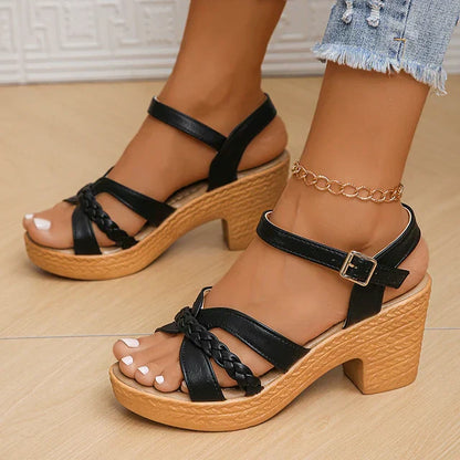 CM | Elegantes sandalias de tacón alto con correa ajustable al tobillo