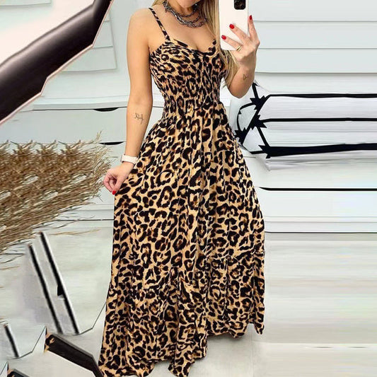 CM | Vestido largo con estampado de leopardo
