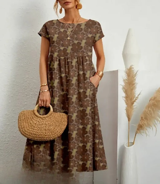 CM | Elegante vestido midi con estampado floral