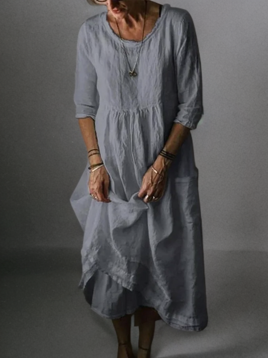 CM | Lino Vestido Largo Casual