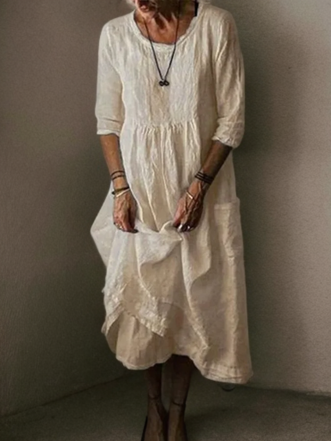 CM | Lino Vestido Largo Casual