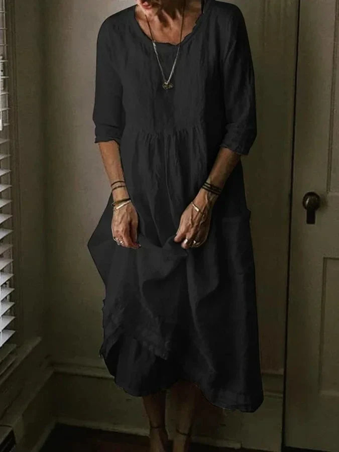 CM | Lino Vestido Largo Casual