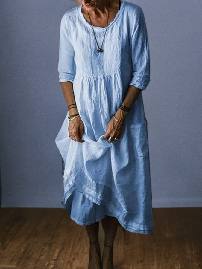 CM | Lino Vestido Largo Casual