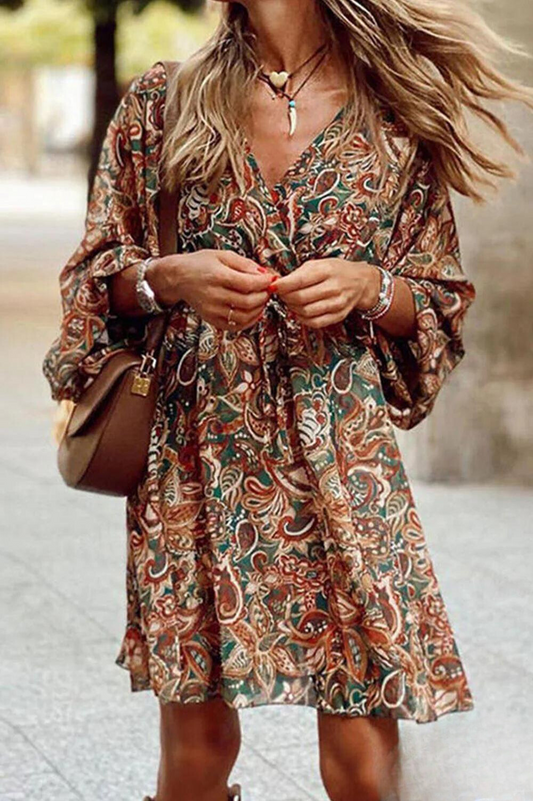 CM | Jobyna Minivestido floral con escote en V