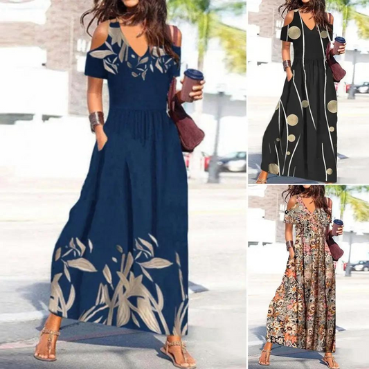 CM | Elegante vestido largo con estampado