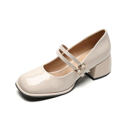 CM | Zapatos vintage con doble correa y tacón de bloque