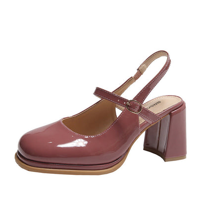 CM | Zapatos con tacón grueso y correa ajustable