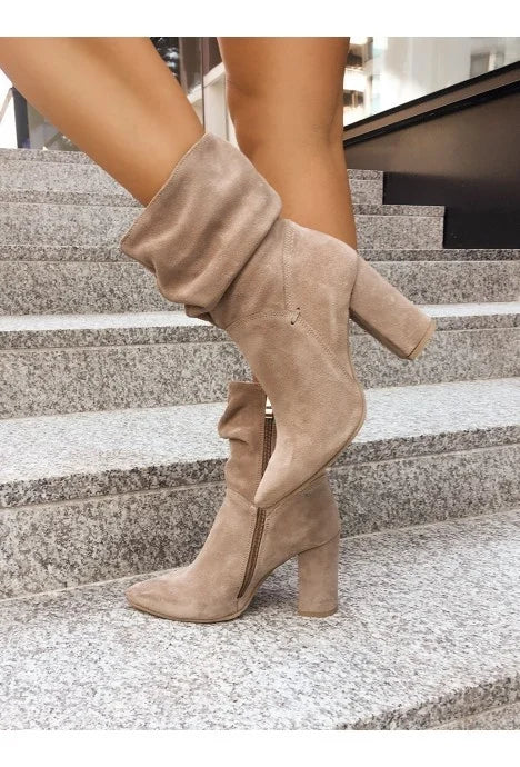 CM | Botas con tacón bloque de ante