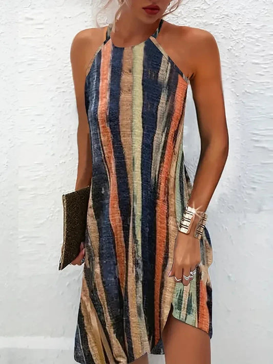 CM | 2024 Primavera/Verano Europeo y Americano AliExpress Estación Independiente Cross Border Ropa de Mujer Nuevo Estilo Étnico Impreso Casua