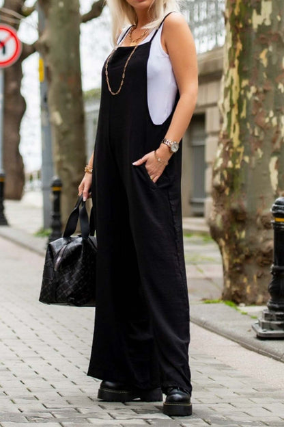 CM | Mono cami de color sólido con perneras anchas