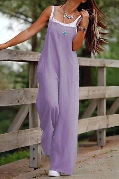 CM | Mono cami de color sólido con perneras anchas