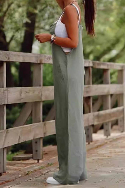CM | Mono cami de color sólido con perneras anchas